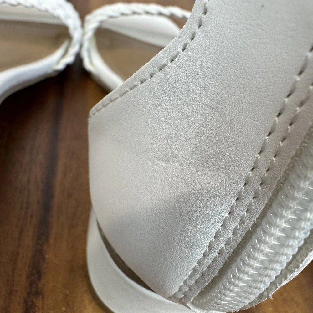 New Little Kids Dolce Vita Girlie White Braided Strap Heeled‎ Sandals Size 13 C